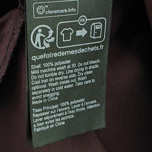 All Saints Abi Sleeve Draped Wrap Over Top Size 8 Purple V-Neck Silky Blouse - Picture 11 of 12